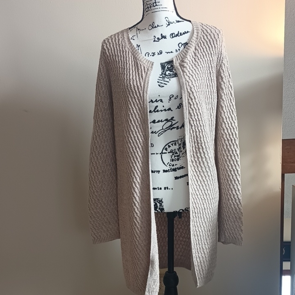 Loft Women's Beige Open-Front Sweater